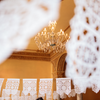 Intricate white Mexican wedding banners by Ay Mujer  