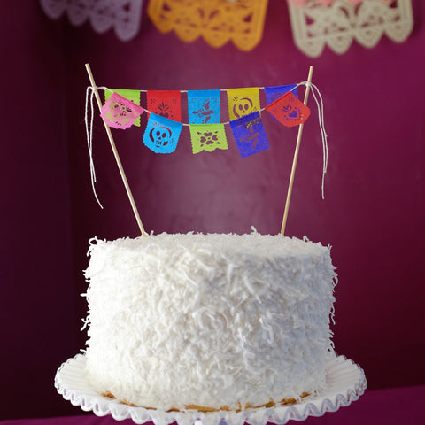 Fiesta mini cake topper papel picado banners by Ay Mujer