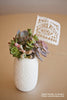 Simple succulent centerpiece planters by Ay Mujer