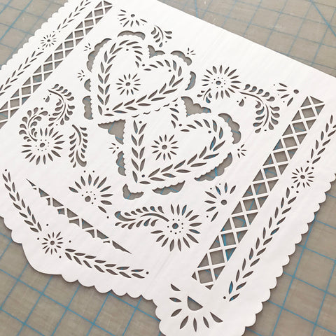 Two Hearts papel picado by Ay Mujer shop