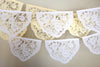 White and cream floral papel picado by Ay Mujer Shop
