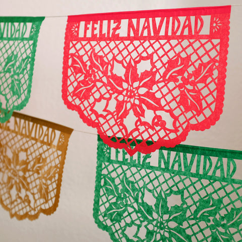 Feliz Navidad papel picado banner by Ay Mujer Shop