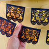 Monarcas with calacas papel picado for dia de los muertos by Ay Mujer Shop