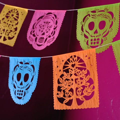 Calavera Day of the Dead papel picado banners by Ay Mujer Shop
