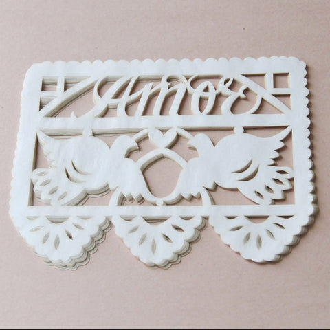 Papel picado wedding invitation inserts by Ay Mujer shop